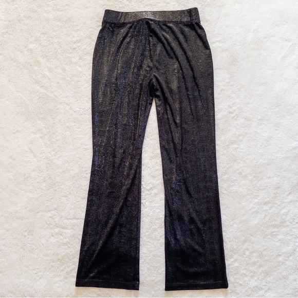 Black Shimmer Wide-Leg Pants - Picture 2 of 7